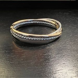 WHBM Mixed metal and rhinestone bangle